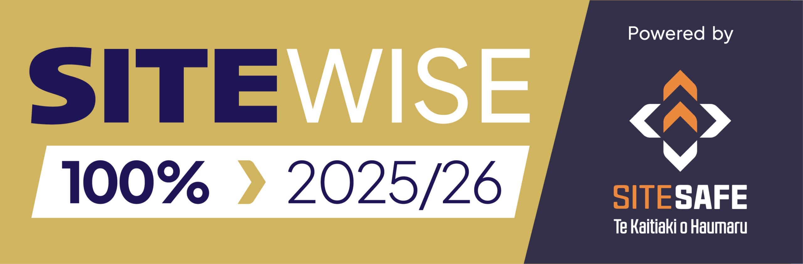 SiteWise 100% 2025/26, powered by Site Safe